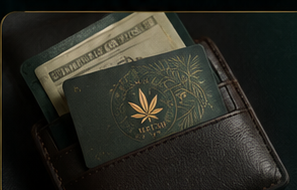 Member cards and cash tucked in a leather wallet